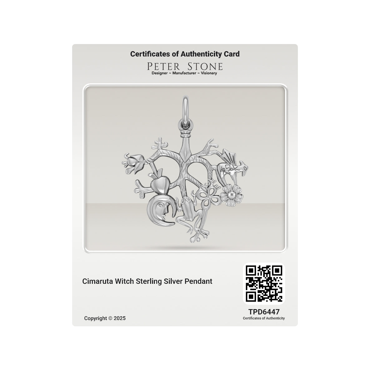 Cimaruta Witch Sterling Silver Pendant TPD6447