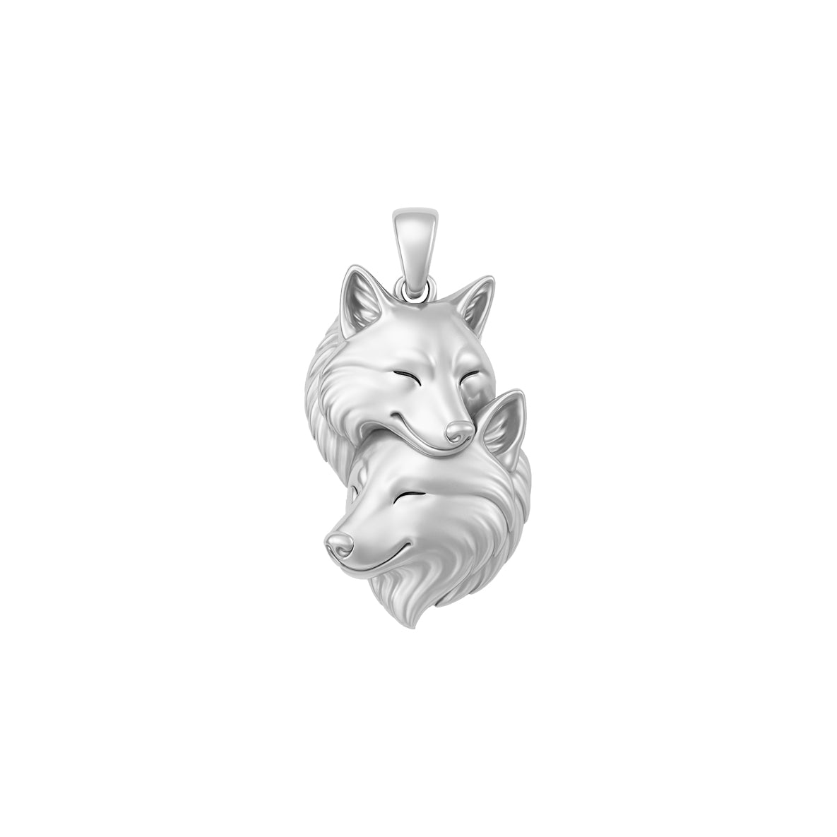 Wolf Soulmates Sterling Silver Pendant TPD6467