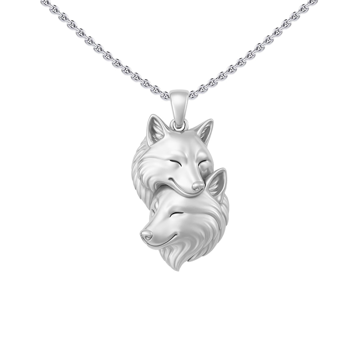 Wolf Soulmates Sterling Silver Pendant TPD6467