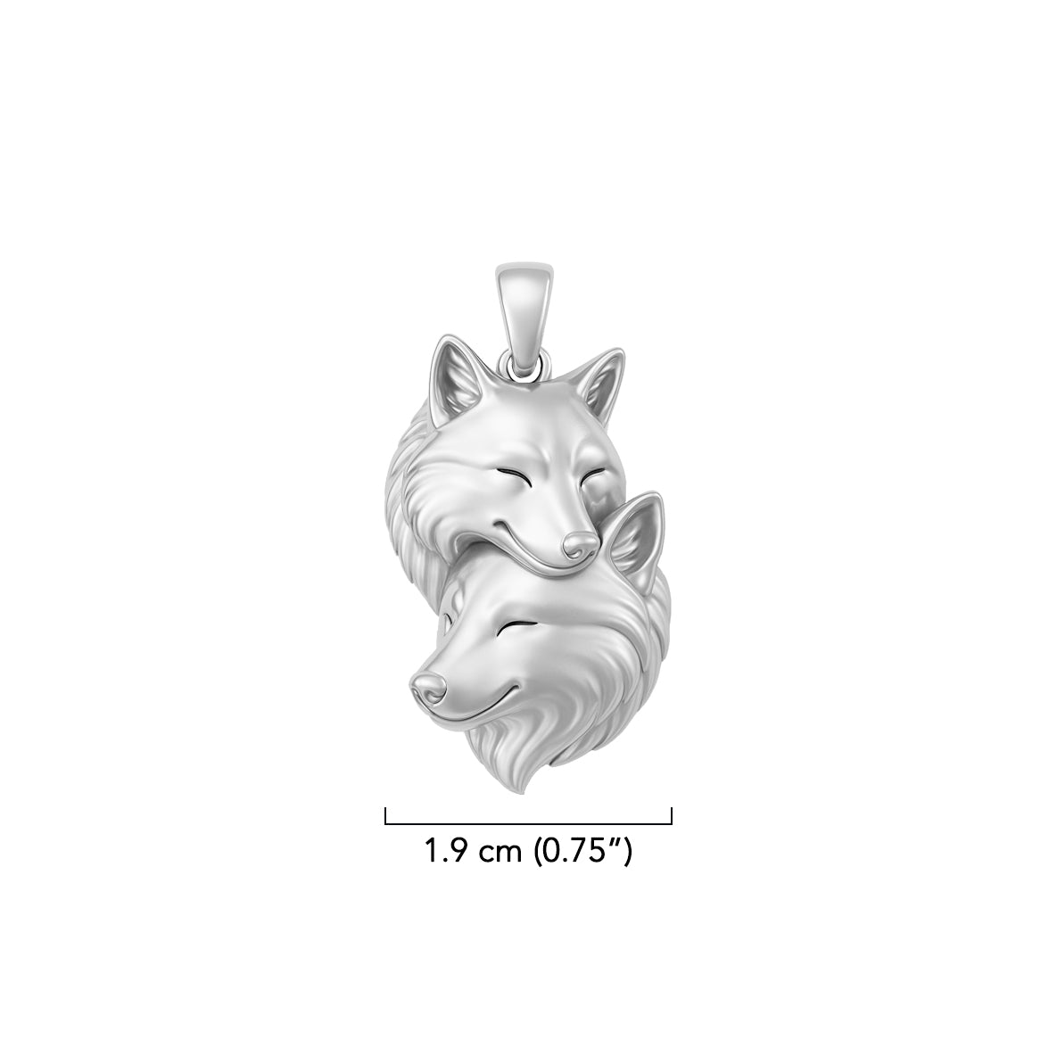 Wolf Soulmates Sterling Silver Pendant TPD6467