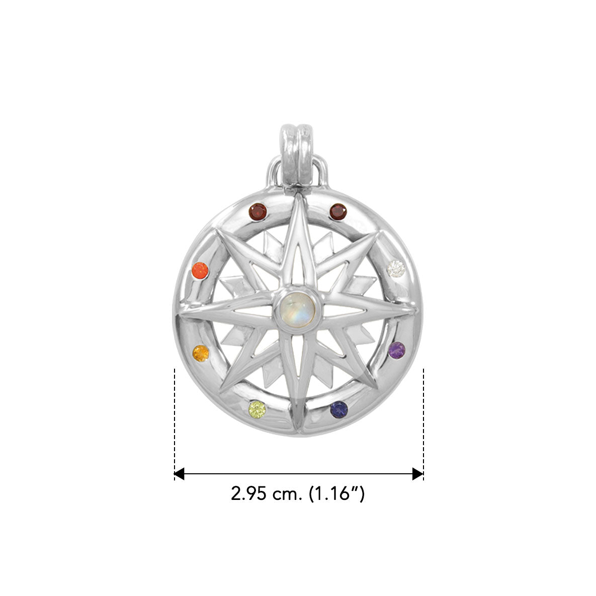 Compass Rose Sterling Silver & Gemstone Necklace Set TSE688