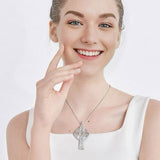 Large Celtic Cross with Heart Peace and Recovery Symbols Silver Pendant TPD7024 - Jewelry