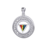 Celtic Knot Sterling Silver LGBTQ Pride Rainbow Pendant TPD729