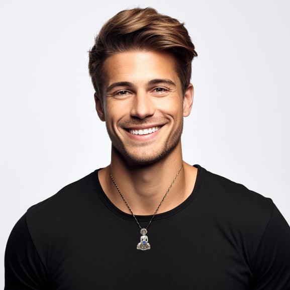 Buddha Time of Meditation Pendant with Gemstone TPD786 - Jewelry