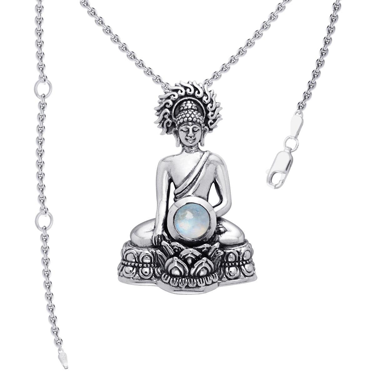 Buddha Time of Meditation Pendant with Gemstone TPD786 - Jewelry