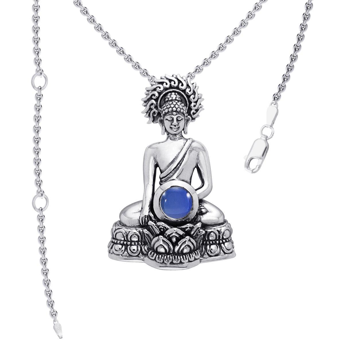 Buddha Time of Meditation Pendant with Gemstone TPD786 - Jewelry