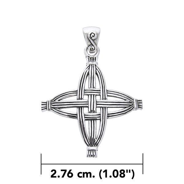 Celtic Cross of St. Brigid Sterling Silver Pendant by Courtney Davis TPD956