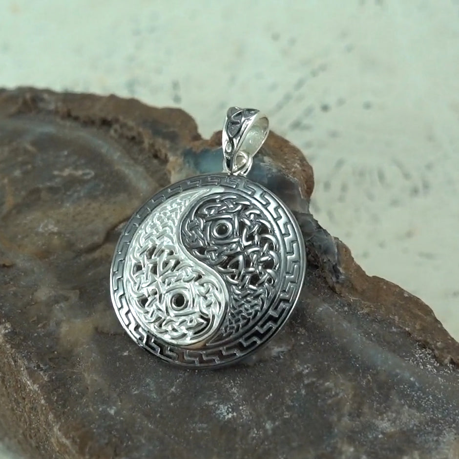 Heal and balance ~ Celtic Knotwork Yin Yang Sterling Silver Pendant by Courtney Davis TPD985