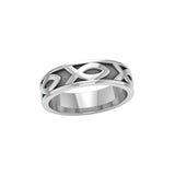Ichthus Christian Fish Silver Band Ring TR1041 - Jewelry