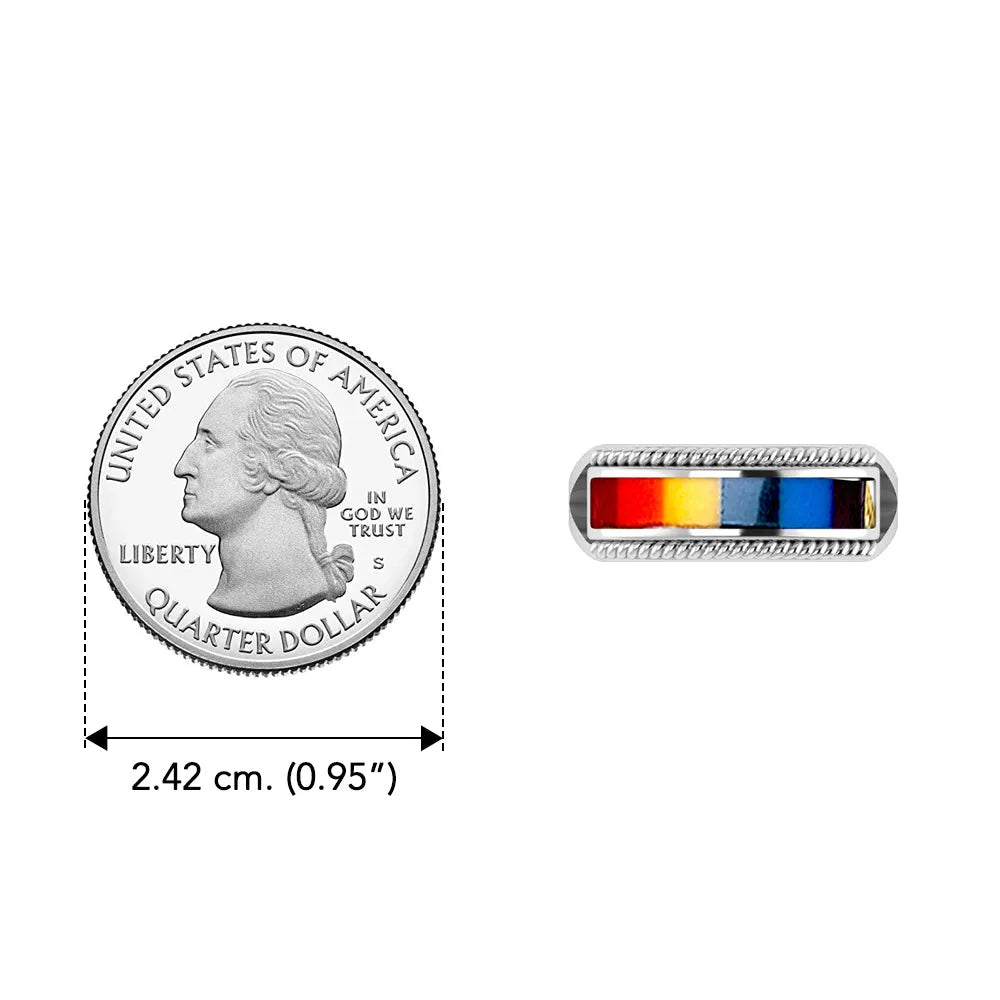 Sterling Silver Ring With Rainbow TR164