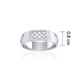 Beauty in geometry ~ Sterling Silver & Sand Brush Celtic Knot Ring TR1804