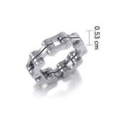 Bike Chain 14 Karat Solid White Gold Ring WTR183