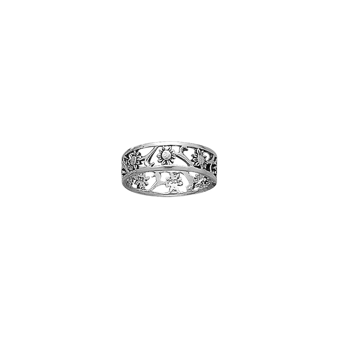 Filligree Flower Sterling Silver Ring TR222