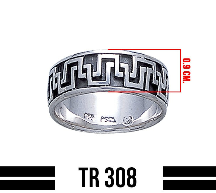 Geometric Knotwork Sterling Silver Ring TR308