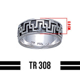 Geometric Knotwork Sterling Silver Ring TR308