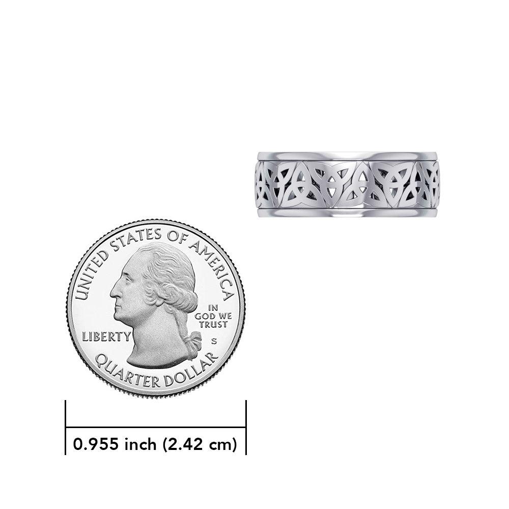 Celtic Trinity Knots Spinner Ring TR3780 - Jewelry