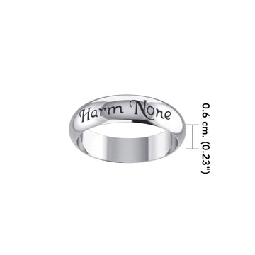 Harm None Inscribed Band Sterling Silver Ring TR3788 - Jewelry