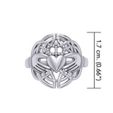 Celtic Claddagh & Celtic Knotwork Silver Ring TR666 - Jewelry