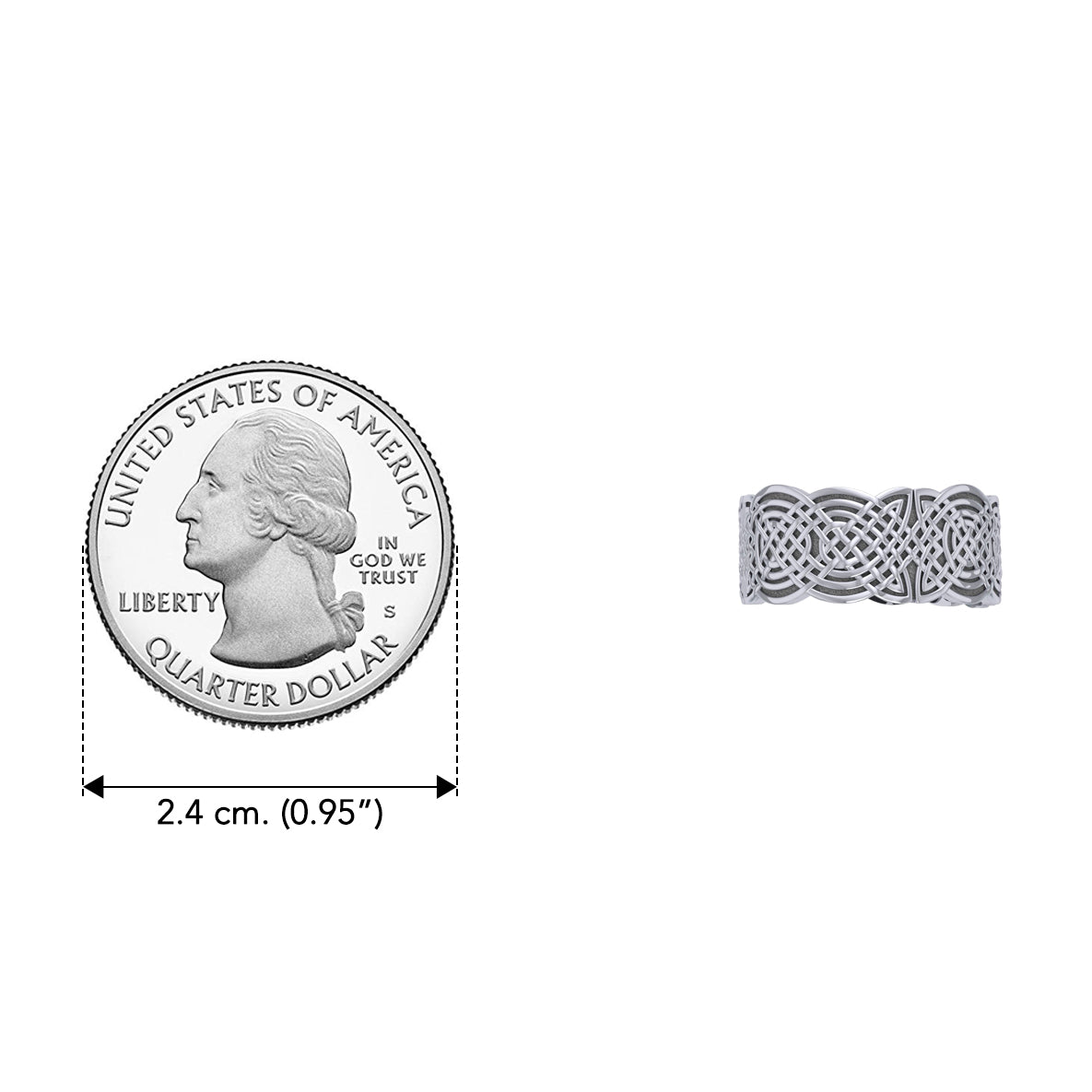 Celtic Knotwork Sterling Silver Ring TR671