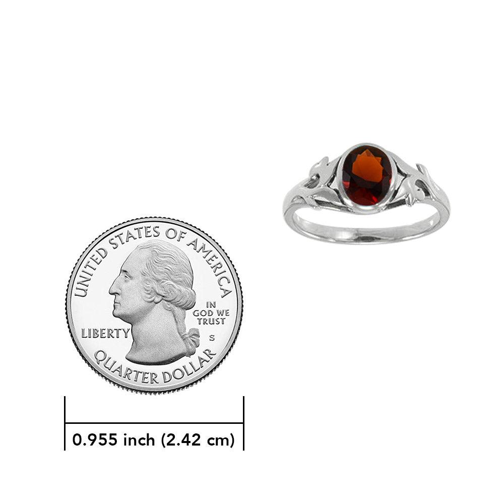 Vine Silver Ring with Oval Gemstone TR763 - Jewelry
