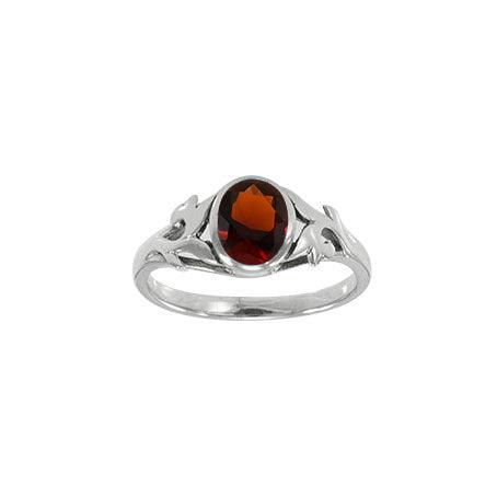 Vine Silver Ring with Oval Gemstone TR763 - Jewelry