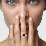 Vine Silver Ring with Oval Gemstone TR763 - Jewelry