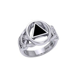 AA Recovery Inlaid Silver Ring TRI1273 - Jewelry