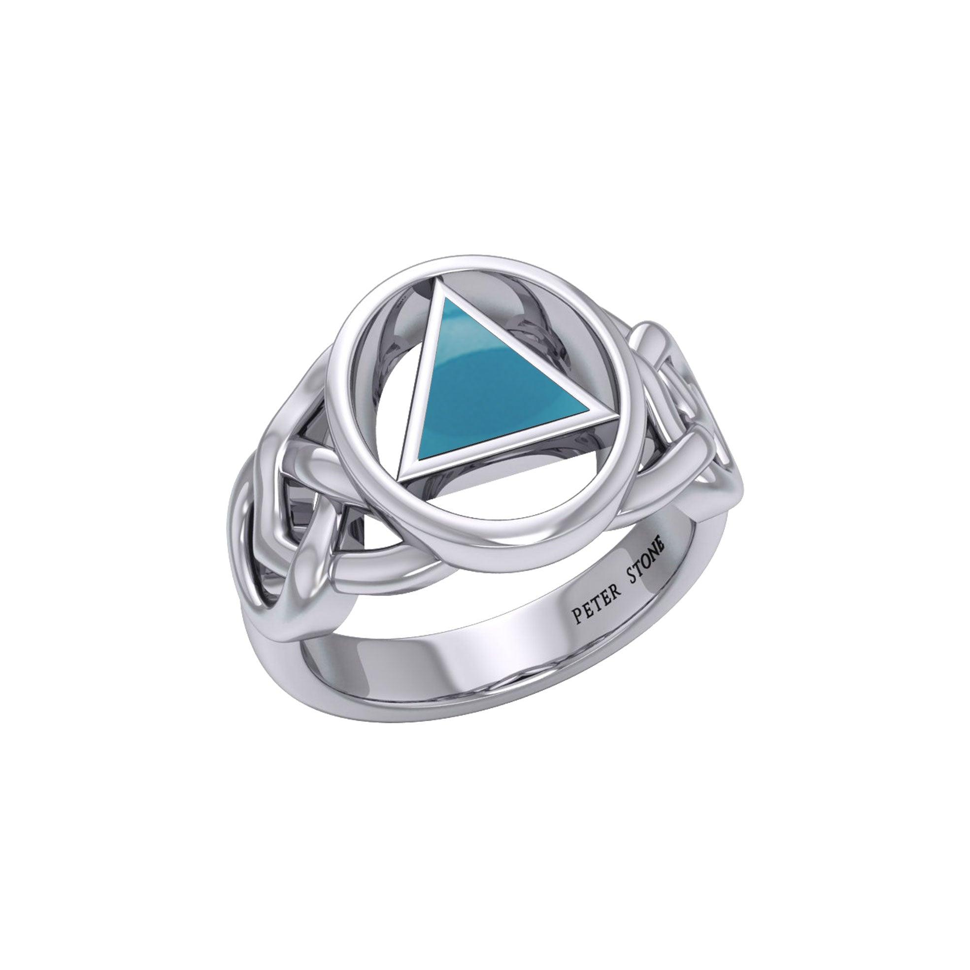 AA Recovery Inlaid Silver Ring TRI1273 - Jewelry