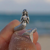 Seek your imagination with the Sea Mermaid ~ Sterling Silver Wrap Ring TRI1328 - Jewelry