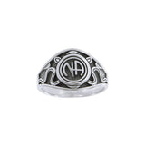 NA Recovery Symbol with Snake Sterling Silver Ring TRI1441