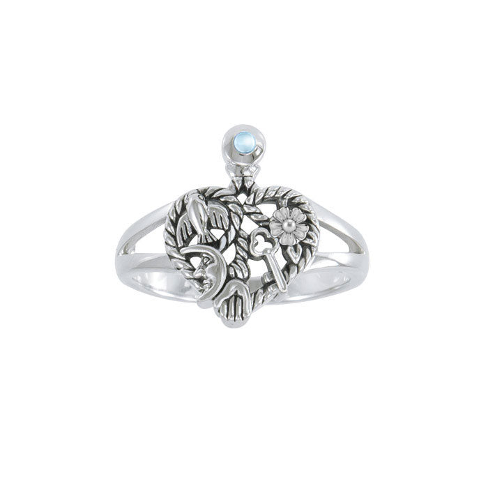 Cimaruta Witch, an iconic wander Sterling Silver Ring with Gemstone TRI2573