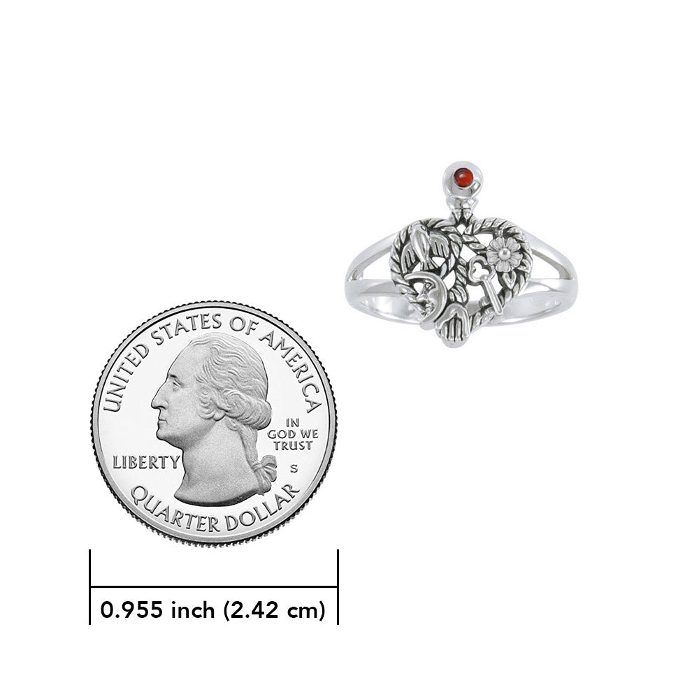 Cimaruta Witch, an iconic wander Sterling Silver Ring with Gemstone TRI2573