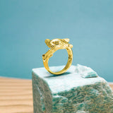 Independently strong hammerhead shark Solid Gold Ring GRI1614