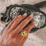 Independently strong hammerhead shark Solid Gold Ring GRI1614