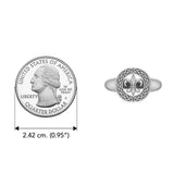 Celtic Knotwork Fleur De Lis Sterling Silver Ring TRI163
