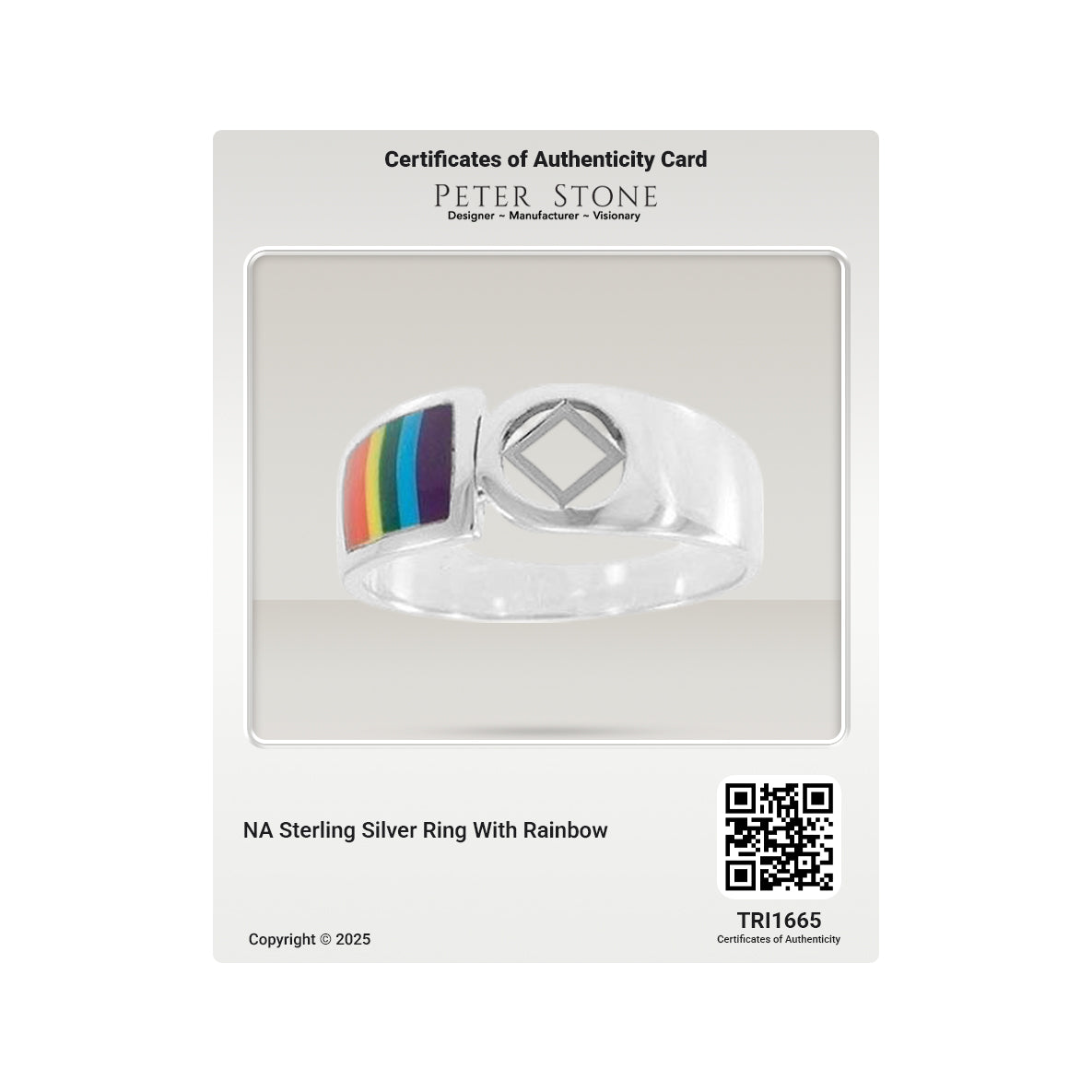 NA Sterling Silver Ring With Rainbow TRI1665