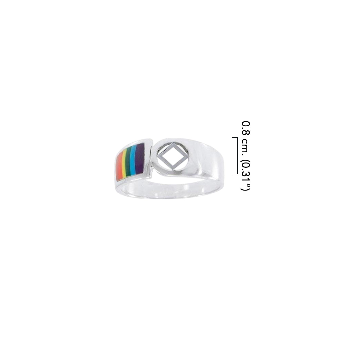 NA Sterling Silver Ring With Rainbow TRI1665