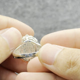 Tree of Life Sterling Silver Ring With Genuine White Quartz TRI1715