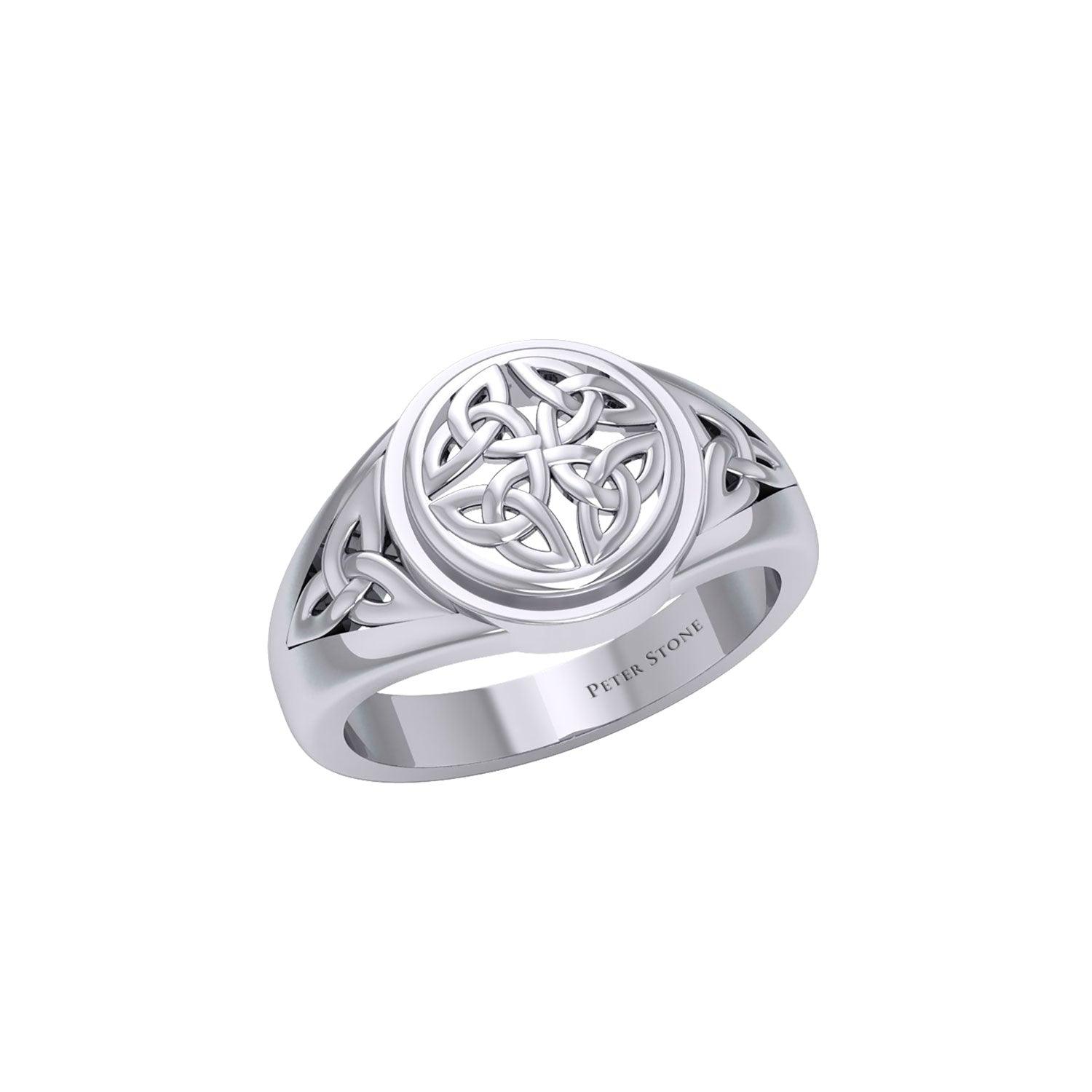 Celtic Quaternary Knot Silver Ring TRI1758 - Jewelry