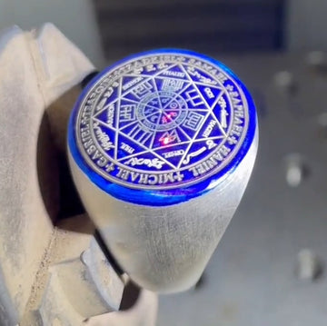 Seven Archangels Seals Sterling Silver Signet Men Ring TRI1990