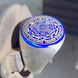 Seven Archangels Seals Sterling Silver Signet Men Ring TRI1990