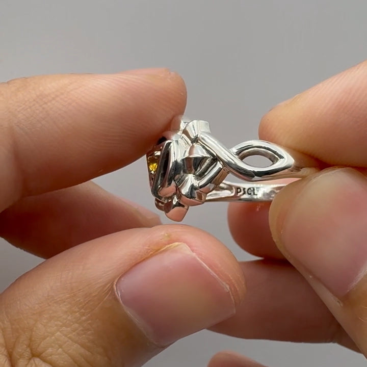 Manipura Solar Plexus Chakra with Celtic Designs Sterling Silver Ring TRI2338