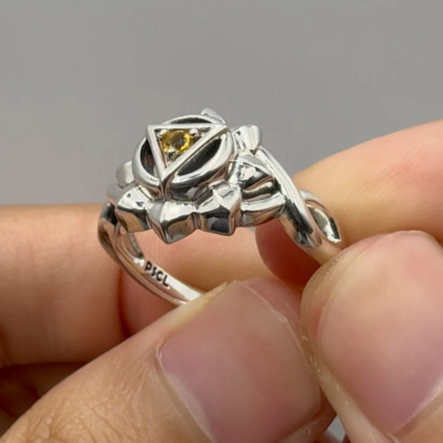 Manipura Solar Plexus Chakra with Celtic Designs Sterling Silver Ring TRI2338