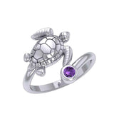Sea Turtle Sterling Silver with Gemstone TRI2344 - DiveSilver Jewelry