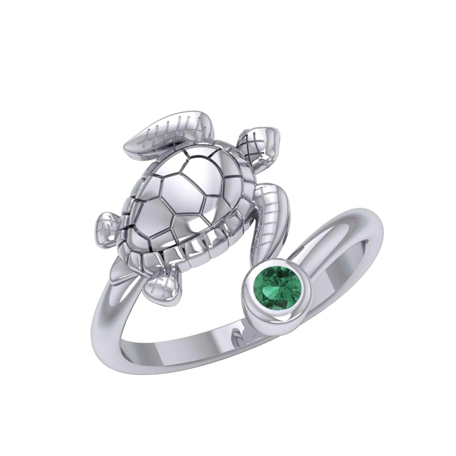 Sea Turtle Sterling Silver with Gemstone TRI2344 - DiveSilver Jewelry