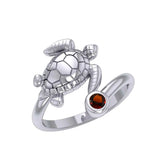 Sea Turtle Sterling Silver with Gemstone TRI2344 - DiveSilver Jewelry