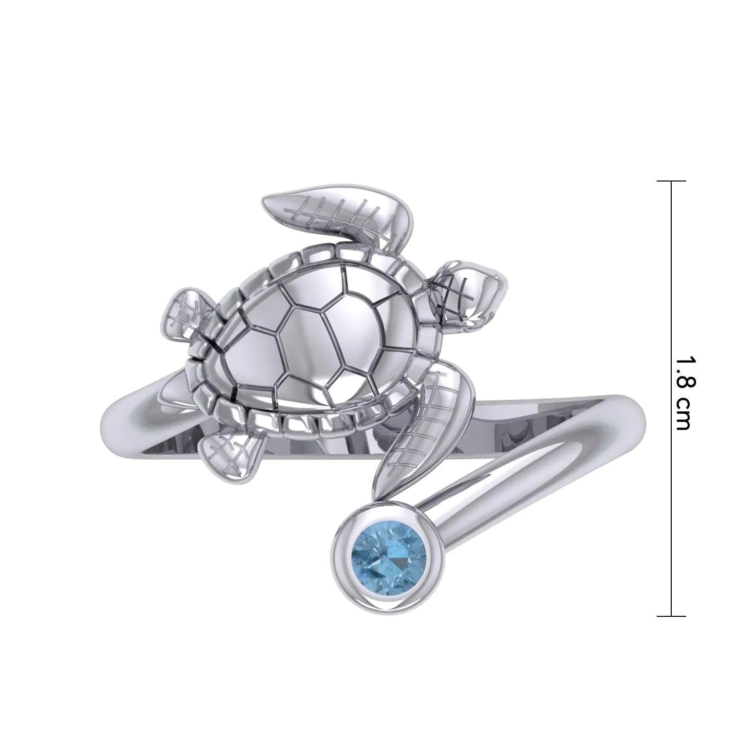 Sea Turtle Sterling Silver with Gemstone TRI2344 - DiveSilver Jewelry