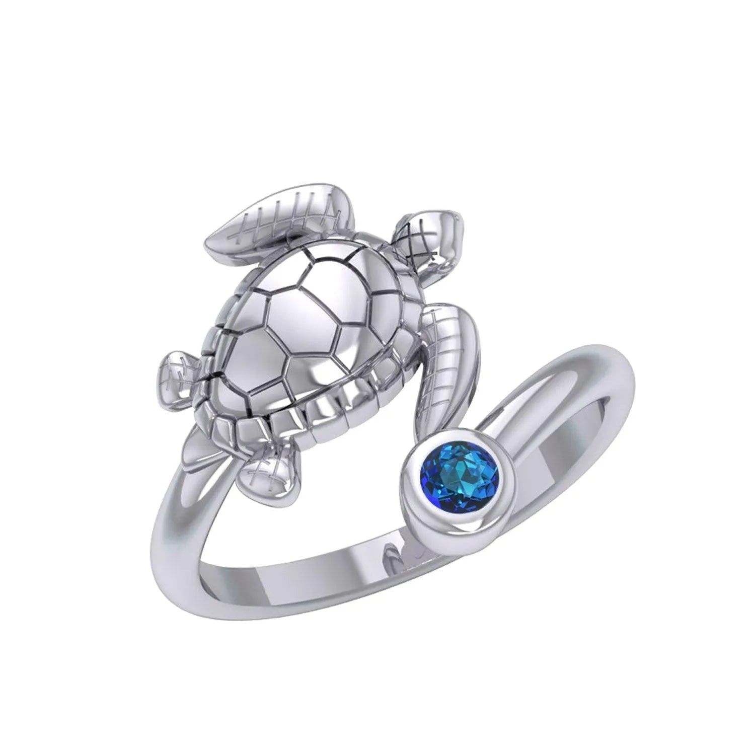Sea Turtle Sterling Silver with Gemstone TRI2344 - DiveSilver Jewelry