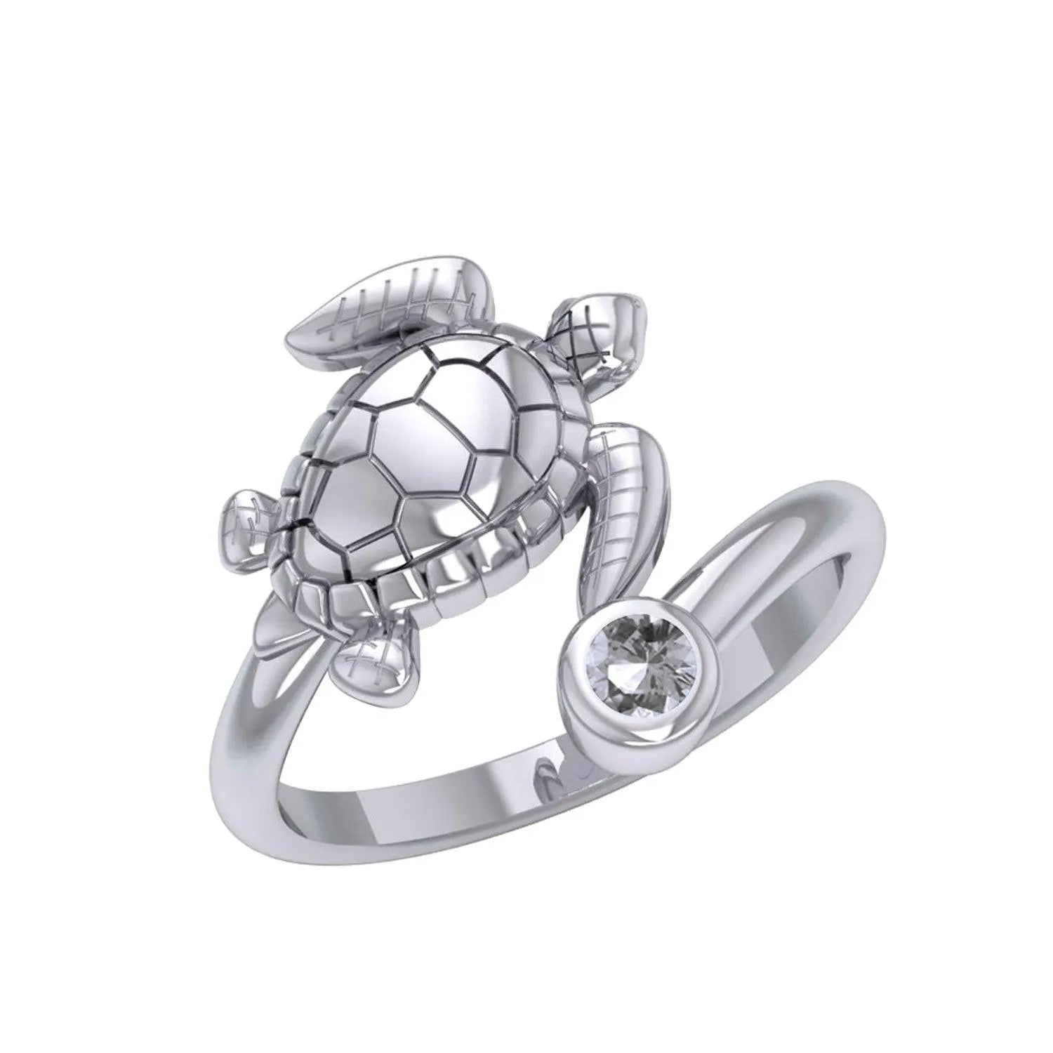 Sea Turtle Sterling Silver with Gemstone TRI2344 - DiveSilver Jewelry