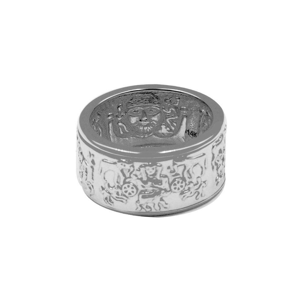 The Steve Miller Cernunnos Solid White Gold Spinner Ring WRI2387 - Jewelry